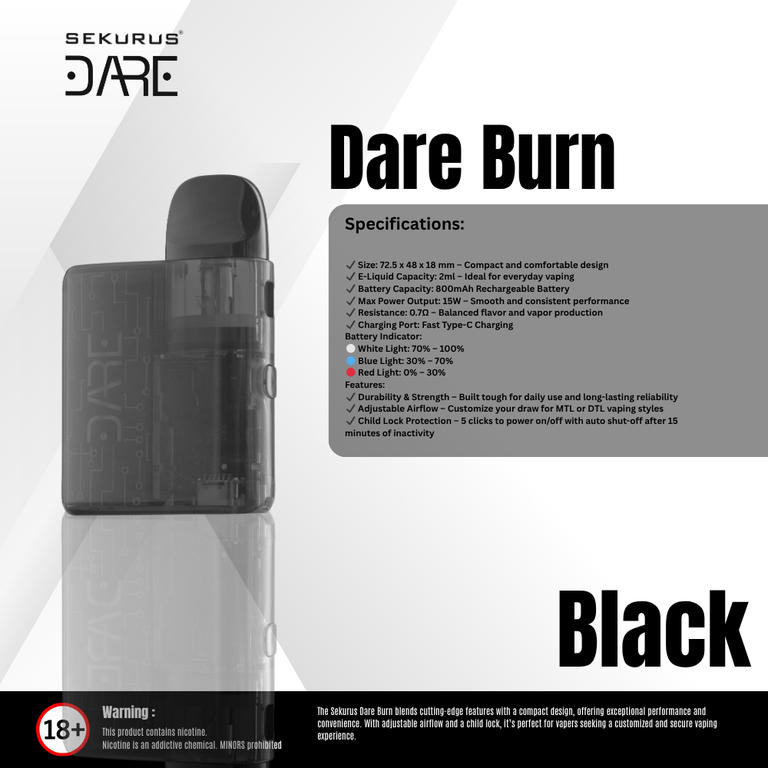 Dare Burn Black